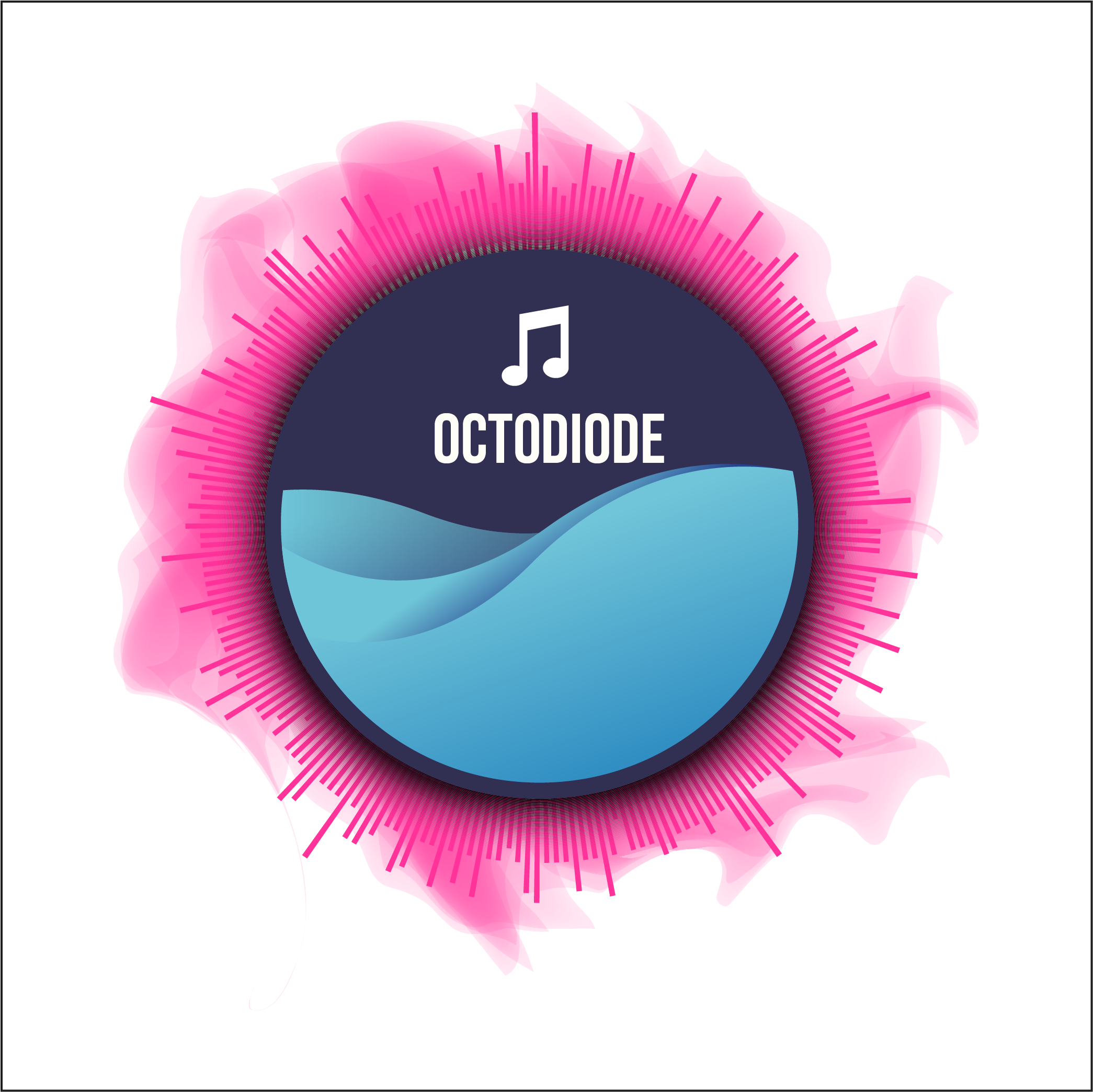 Button bleu et rose pour écouter de la musique